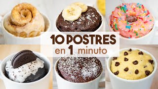 10 POSTRES en TAZA en MICROONDAS 🍩❤️  ¡en 1 minuto [upl. by Pantheas]