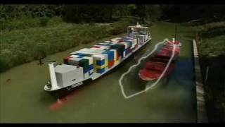 Passing moored ship in a canal with manned ship models at Port Revel Shiphandling Training Centre [upl. by Saiasi]