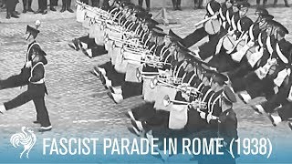 Italian Soldiers Goose Step for Hitler and Mussolini  War Archives [upl. by Einttirb]