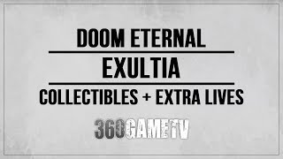 Exultia Collectibles Secrets Challenges Extra Lives  Doom Eternal Mission 2 Guide [upl. by Mikes]