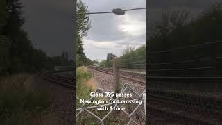 Class 395 passes Newington foot crossing with 1 time from London St Pancras to ramsgate [upl. by Aydan]