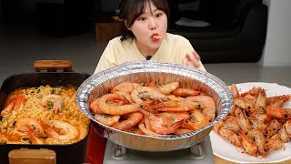 🦐새우특집 제철 맞은 대하 먹방 새우머리 버터구이부터 라면까지 풀코스로 Shrimp Feast MUKBANG [upl. by Lessard]