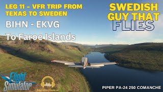 Leg 11 Iceland to Faroe Island  Flying VFR from Texas to Sweden  SayIntentionsAI ATC [upl. by Esital]