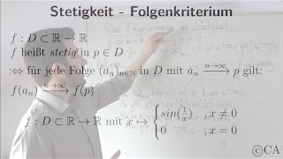 Stetigkeit Folgenkriterium Aufgabe sin1x Beweis Analysis [upl. by Cissy]