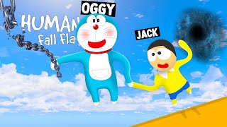 USE HEADPHONES Oggy Becomes Funny DORAEMON In Human Fall Flat [upl. by Nerac]