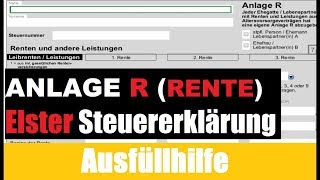 Anlage R Elster  Elster Tutorial  Steuererklärung selber machen [upl. by Nicole221]