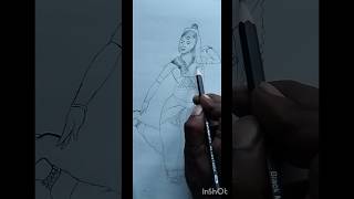 Woman dance pencil art drawingstyles ytshorts [upl. by Holds]