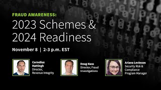 Fraud Awareness Webinar 2023 Schemes amp 2024 Readiness [upl. by Newnorb]