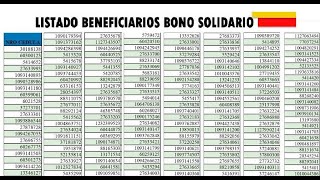 Listado Beneficiarios Bono Solidario  Consulte su CC [upl. by Adnilre105]