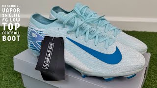 UNBOXING NIKE MERCURIAL VAPOR 16 ELITE FG LOW TOP FOOTBALL BOOT GLACIER BLUEBLUE ORBIT 🥶🥶🥶🥶 [upl. by Alhahs]