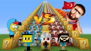 KRAL ŞAKİR VS RECEP İVEDİK MERDİVEN ŞANS BLOKLARI  Minecraft [upl. by Cissej]