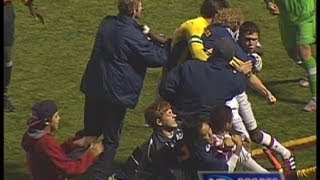 Championship Soccer Match Breaks into OnField Brawl [upl. by Ahders628]