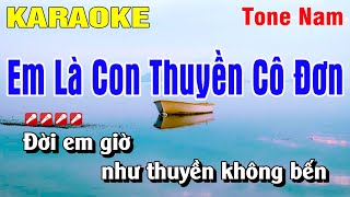 Karaoke Em Là Con Thuyền Cô Đơn Tone Nam Nhạc Sống  Nguyễn Linh [upl. by Yellac]