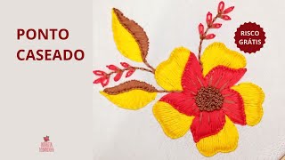 Como BORDAR A MÃO flores com PONTOS BÁSICOS DE BORDADO LIVRE 🌹 Bordado para iniciantes [upl. by Yednarb]