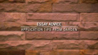 UVA Darden Admissions Essay Advice [upl. by Gamin]