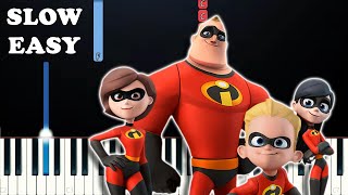 The Incredibles  Lifes Incredible Again SLOW EASY PIANO TUTORIAL [upl. by Gainer]