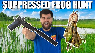 Hunting GIANT Bullfrogs in Backyard POND Catch amp Cook [upl. by Charyl]