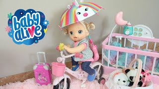 BABY ALIVE BEBEÌ‚ NINA Vai Andar de Bicicleta para ir aÌ€ casa da Amiguinha Baby Alive em PortugueÌ‚s [upl. by Cilka63]