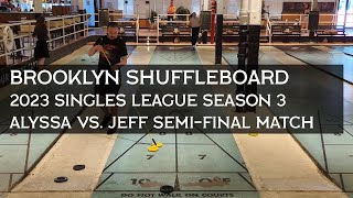 Shuffleboard Championship Semi Finals Alyssa v Jeff Singles League Season 3 w Strategy Commentary [upl. by Heilner]