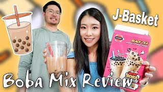 J Basket Black Tea Boba Pack Review Instant boba tea kit review make bubble tea at home [upl. by Ardnaxila390]