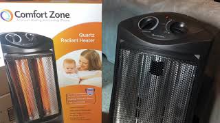 Comfort Zone Quartz Radiant Heater Product Review [upl. by Gnel303]