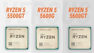 Ryzen 5 5600GT vs Ryzen 5 5500GT vs Ryzen 5 5600G w Radeon Graphics Test in 10 games at 1080p [upl. by Liebermann]