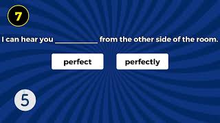 Adjectives vs Adverbs Sensory amp Action Verbs multiple choice Quiz [upl. by Notxam]