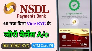 Best Zero Balance Bank Account  NSDL payment bank account opening online [upl. by Neemsaj]