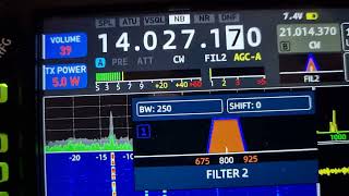 QRP SDR XIEGU X6100 Vs ELECRAFT K3  hear weak cw signal in Italy [upl. by Trista]