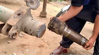 How Repaired Broken Heavy vehicle Trailer Axle  Solution Broken Solid Rear Axle of Trailer [upl. by Belicia29]