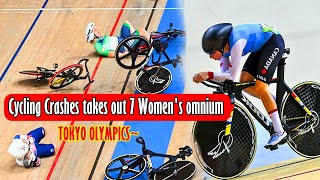 Cycling crash takes out 7 in women’s omnium  Tokyo Olympics Latest Update [upl. by Sikko]