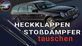 Heckklappendämpfer wechseln  Mercedes S210  W210 Kombi I Replace Tailgate Lift Support Struts [upl. by Araas74]