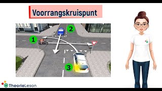 Voorrangsregels op een voorrangskruispunt  CBR auto theorievragen [upl. by Annamaria]