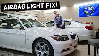 BMW AIRBAG LIGHT ON AFTER BATTERY REPLACEMENT BMW E90 E91 E92 E93 325i 328i 330i 320i 318i 316i 318d [upl. by Hajidahk847]