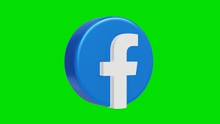 Facebook 3D Logo  Green Screen Background Video [upl. by Esimorp884]