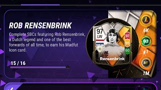 ROB RENSENBRINK  ALL 16 MADFUT SOLUTIONS  MADFUT FUTURE ICONS SBC SOLUTION  MADFUT 24 [upl. by Adnalra]