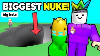 I Used BIGGEST NUKE To DIG TO FIND DAD On Roblox [upl. by Sherr]