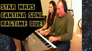 Star Wars Cantina Band Song  Ragtime Piano Duet for Four Hands [upl. by Naltiac]