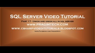 Union and union all in sql server Part 17 [upl. by Ardaid]