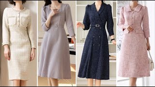 Tweed Dresses Casual Elegant Dress Collection [upl. by Ayinat213]