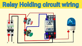 Relay Holding circuit control wiring  How to hold relay using push buttons  DOL starter [upl. by Keffer]