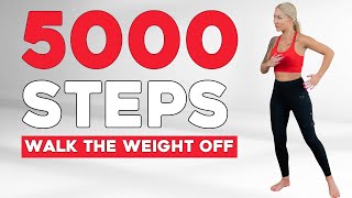 5000 STEPS IN 30 MIN Walking Fat Burn Workout Knee Friendly No Jumping [upl. by Asiuol]