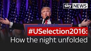 USelection2016 How the night unfolded and Donald Trump won [upl. by Ynner]