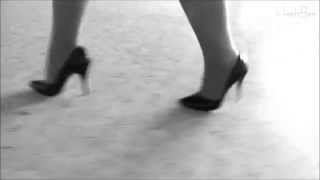 The Sound Of High Heels 11  Black Stilettos Walking [upl. by Alyak163]