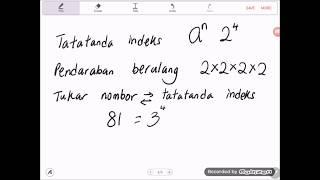 Bab 1 Matematik Tingkatan 3 Kssm Konsep asas Indeks [upl. by Aihsram]