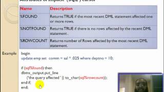 72 Oracle PL SQL  Cursors  Implicit Cursors تعليم أوراكل [upl. by Etnemelc]