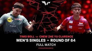 FULL MATCH  Timo BOLL vs CHEW Zhe Yu Clarence  MS R64  SingaporeSmash 2024 [upl. by Ykcor708]