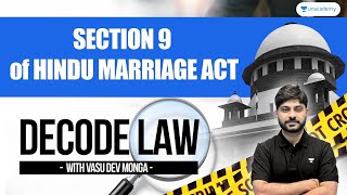 Section 9 of Hindu Marriage Act  Restitution of Conjugal Rights  Decode Law  Vasu Dev Monga [upl. by Levy601]