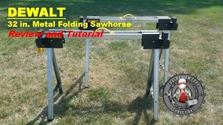 DEWALT 32quot Folding Metal Sawhorse Review and Tutorial DWST60999 [upl. by Llewxam]