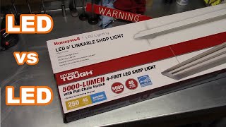 Walmart Hyper Tough VS Honeywell LED Shop Light Comparison [upl. by Amikehs63]